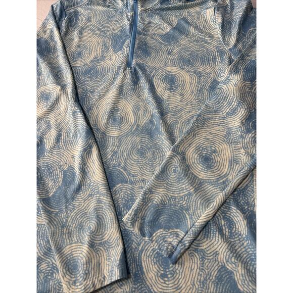 Adidas L Ultimate365 Printed 1/4 Zip Mock Semi Blue Burst Outerwear Athletic - Picture 2 of 8